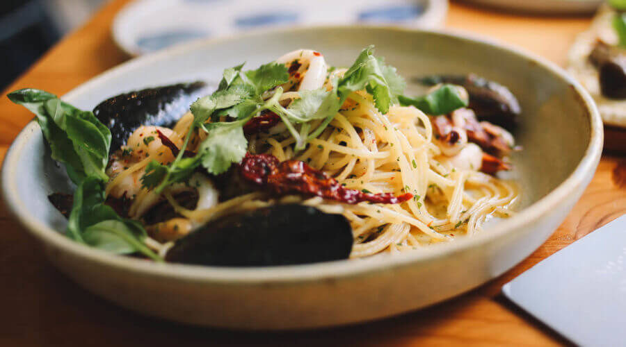 Chicken milanese with spaghetti